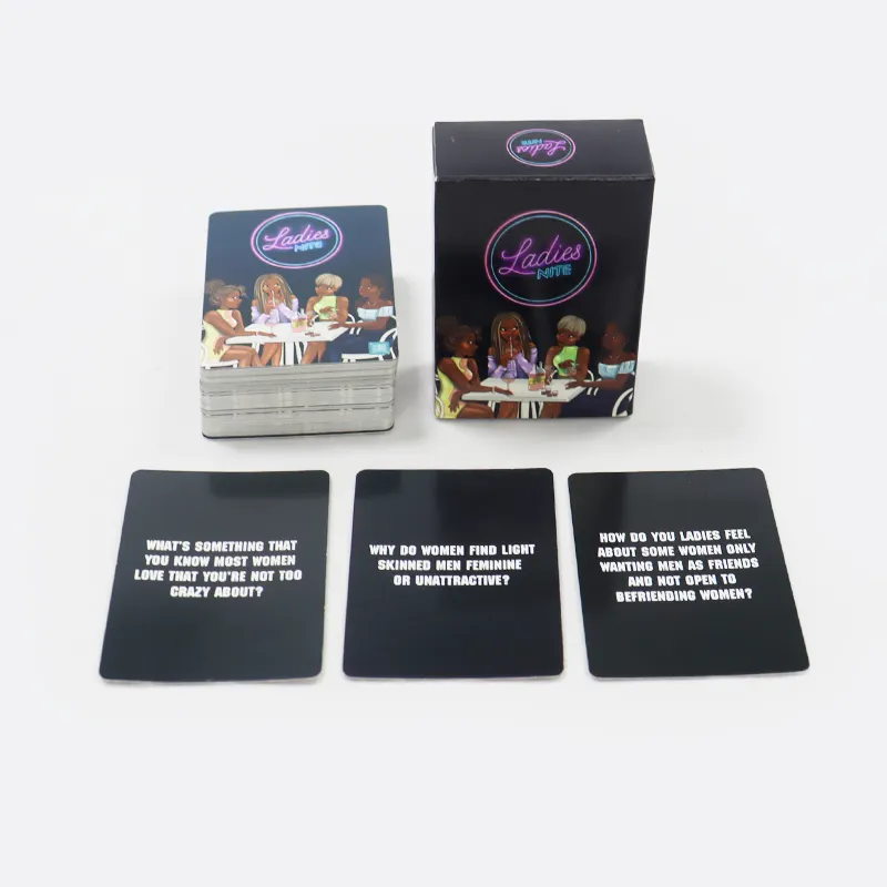 Jeu de cartes à boire en papier personnalisé avec boîte Impression personnalisée Cartes de jeu adulte Lady Night Crazy Drunk