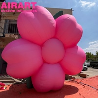 Décoration de scène musicale, fleur gonflable rose, rose gonflable pour accessoire
