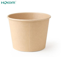 Quzhou HongKang – bol en papier kraft biodégradé avec couvercle, bol rond pour soupe, yaourt, fruits, salade