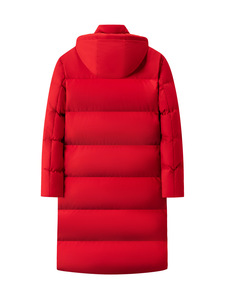 Veste bomber d'hiver longue jusqu'aux genoux à capuche rembourrée en coton avec fermeture éclair sur le devant Motif cœur Épaissi Streetwear pour hommes et femmes - Product Image 4