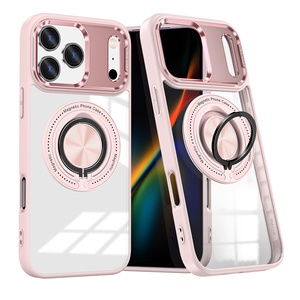 Étui magnétique transparent de luxe avec béquille annulaire |   Cache-caméra coulissant et pare-chocs coloré pour la série 17-<span class=keywords><strong>11</strong></span> - Product Image 1