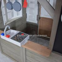 Maisonnette de jeu en bois résistante aux intempéries pour enfants, avec toit en plastique multicolore, pour jardin et parc, Valleyy