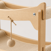 Hamac pour chat YAOYUE, forme carrée, à quatre poteaux, double ou triple couche, en sisal tressé, avec structure en bois, mobilier pour chat