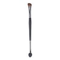 Pinceau à maquillage pour les yeux en poils naturels de haute qualité, double face, avec manche en bois, pour l'application de fard à paupières