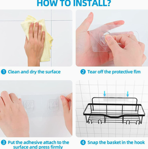 Estante de Esquina para Baño, Organizador de Hierro Moderno Impermeable sin Perforaciones, Soporte para Jabón y Accesorios de Ducha, Almacenamiento de Artículos de Aseo - Product Image 3