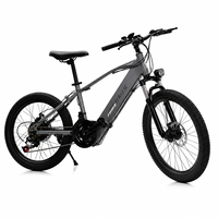 Vélo de montagne électrique 20 pouces en promotion, moteur arrière sans balais 350W, 21 vitesses, acier au carbone, batterie lithium, frein à disque mécanique