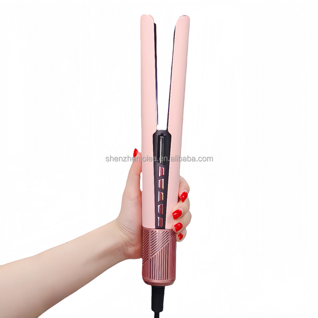 Custom Pink Airflow Hair Straightener No Heat Damage with 110000RPM Motor 2 in 1 Straightener and Hairdryer