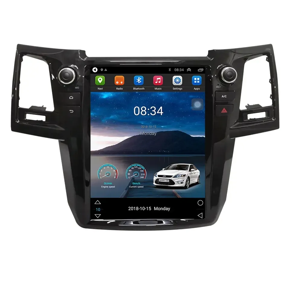 เครื่องเล่นวิดีโอในรถยนต์12.1นิ้วสำหรับ Toyota Fortuner HILUX vigo Revo 2005 2018วิทยุสเตอริโอ DSP CarPlay Android Auto