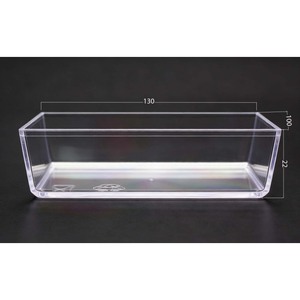 Premium Clear Rectangular <b>Plastic</b> <b>Serving</b> Platter 130x100mm, Disposable Catering <b>Tray</b> with Sturdy Design for Buffet, Party - Product Image 2