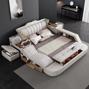 <span class=keywords><strong>Lit</strong></span> intelligent réglable de luxe avec système audio/TV/massage, <span class=keywords><strong>lit</strong></span> multifonctionnel avec <span class=keywords><strong>rangement</strong></span> pour chambre principale - Product Image 4