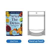 Sachet Doypack Personnalisé Mat Refermable avec Fermeture Éclair en Mylar pour Thé Détox, Tisanes, Fruits Séchés et Tranches de Fruits