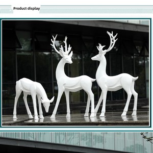 Açık Modern özelleştirilmiş yaşam fiberglas reçine heykel boy Minimalist renkli hayvan geyik heykel - Product Image 3