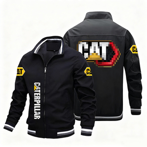 High Quality Polyester Cotton Motorcycle Jacket Windproof Breathable Stand <b>Hip</b> Hop Baseball Style Trendy Urban Streetwear Casual - Product Image 3