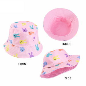 Été Printemps Soleil Fille Garçon Enfant Bébé 54cm Mignon Imprimé Double Côtés Casquette Cartoon Panama Fisherman Hats Children Bucket Hat - Product Image 4