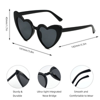 Lunettes de soleil vintage en forme de cœur unisexes pour enterrement de vie de jeune fille, fête de mariage, protection UV, logo/couleur personnalisables