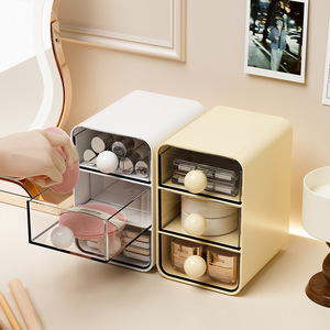 Desktop Storage Box <b>Drawer</b> Style Office Organizer Transparent Multi Functional Stationery Holder Rectangle Standing Type PP - Product Image 4