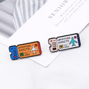 Spilla/Badge in smalto personalizzata Airfare Custom Adventure Travel <span class=keywords><strong>per</strong></span> camicia, <span class=keywords><strong>giacca</strong></span>, zaino da donna - Product Image 5