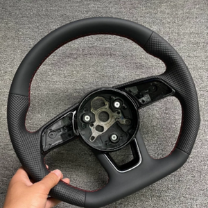 Volant en cuir sport pour <span class=keywords><strong>Audi</strong></span> B9 A3 A4 A5 RS3 RS4 RS5 S3 <span class=keywords><strong>S4</strong></span> S5 A6 A8 Q5 Q7 R8 TT Mk2 Mk3 8N RS TT R8 S6 RS7 B8.5 B8 - Product Image 6