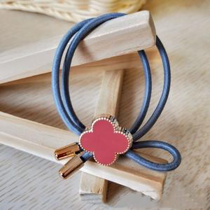 Coletero coreano de colores S152, coletero moderno con forma de corazón y trébol de cuatro hojas, accesorio para el cabello al por mayor de tienda de un dólar. - Product Image 2