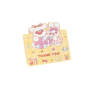 Biglietto d'auguri ecologico con animali dei cartoni animati per le festività: compleanno, festa dei bambini, San Valentino, Natale, festa del papà, per la pasticceria - Product Image 5
