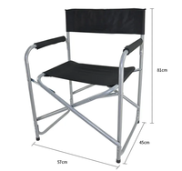 Vente en gros de chaise de réalisateur pliante en acier légère et portable pour l'extérieur