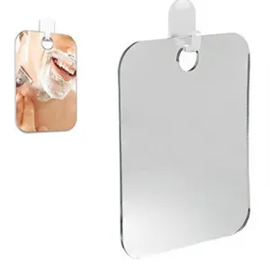 Miroir de douche rectangulaire, de mm, en plastique, sans brouillard, avec ventouse