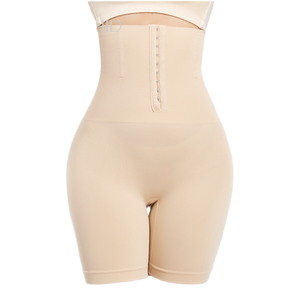 Shorty gainant taille haute sans couture pour <span class=keywords><strong>femme</strong></span>, effet ventre plat et rehaussement des fesses, post-partum, avec crochets avant - Product Image 1