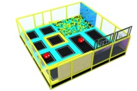 Parc de trampoline intérieur extérieur de bonne qualité 10m * 10m * 2.8m avec piscine en mousse parc d'attractions d'équipement de terrain de jeu extérieur doux pour enfants