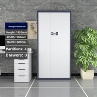 Armoire de classement financière en acier pour bureau avec serrure à code, tiroirs à sécurité électronique par empreinte digitale et design moderne