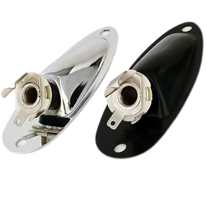 Prise de sortie pour amplificateur de guitare électrique en métal chromé 6,35 mm, trou de connexion, prise bateau, pièces pour instruments à cordes - Product Image 1