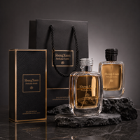 Set Botol Parfum Kaca Mewah 50ml 100ml dengan Kotak dan Tas Hadiah, Kemasan Parfum Label Pribadi Logo Kustom