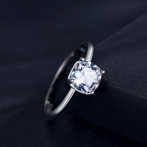 Bague de fiançailles Ada Jewelry en argent sterling S925, élégante et luxueuse, avec zircon de 1 carat pour <span class=keywords><strong>femme</strong></span>, cadeau pour la Saint-Valentin - Product Image 4