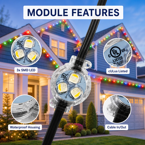 ไฟตกแต่งคริสต์มาส House Eveas RGBW 12V/24V/36V IP68 กันน้ำ รับประกัน 10 ปี ไฟติดตั้งภายนอกแบบราง 3 จุด LED - Product Image 2