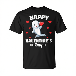 Camiseta con diseño de ballena Beluga para el Día de San Valentín, diseño de corazones para amantes de los animales - Product Image 2