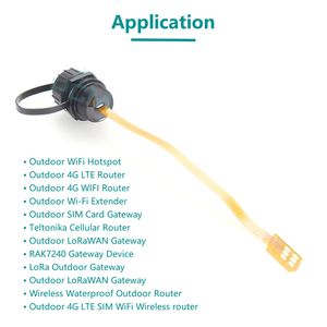 สายต่อขยายช่องใส่ไมโครซิมแบบกันน้ำพร้อมตัวล็อคด้านหน้า ตัวเรือนพลาสติกมาตรฐาน IP68 สำหรับเราเตอร์ฮอตสปอต 4G LTE WiFi และเกตเวย์ LoRa สำหรับใช้งานกลางแจ้ง - Product Image 6