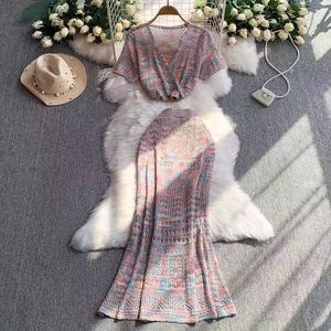 여성용 귀여운 인형 스타일 쇼트 세트 무릎 위 복장이있는 세련된 전체 길이 탑 - Product Image 1