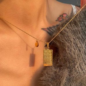 Collar de acero inoxidable con grabado de oro real de 18k y 12 signos del zodiaco, colgante de astrología, 316L, personalizado, novedad de <span class=keywords><strong>2022</strong></span> - Product Image 2