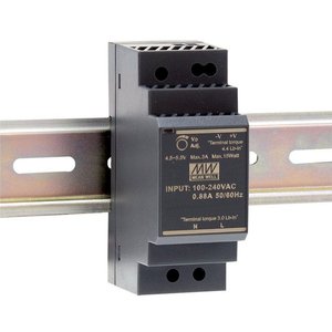 Mean Well Din Rail <b>Power</b> <b>Supply</b> <b>24V</b> 30W Single Output 100-240VAC Input 3A Output - Product Image 1