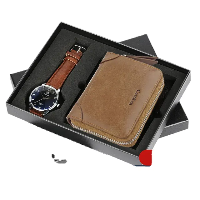 HY 2312 set hadiah pria jam tangan kemasan istimewa + dompet Perdagangan Luar Negeri kombinasi panas