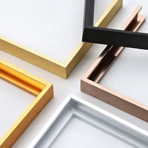 Factory Stock Black Gold Brushed Aluminum Extrusion Picture Frame Photo Frames Mirror Frame