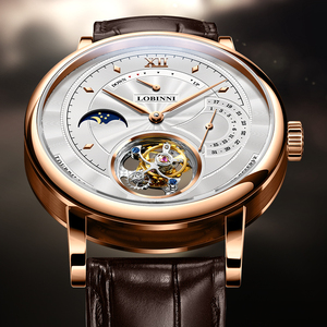 Orologio Meccanico Tourbillon Scheletrato <span class=keywords><strong>con</strong></span> Riserva di Carica e Calendario, Cassa <span class=keywords><strong>in</strong></span> Acciaio Inossidabile, <span class=keywords><strong>Cinturino</strong></span> <span class=keywords><strong>in</strong></span> <span class=keywords><strong>Pelle</strong></span> - Orologio di Lusso da <span class=keywords><strong>Uomo</strong></span> - Product Image 4