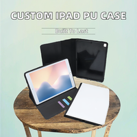 Étui pour iPad en cuir PU + toile, impression par transfert thermique durable, pour modèles iPad, housse de tablette personnalisée, cadeau DIY