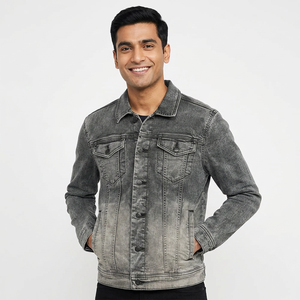 Full sleeves high quality <b>Men</b> <b>Denim</b> <b>Jacket</b> latest fashion light weight comfortable <b>denim</b> <b>jacket</b> for <b>men</b> with adjustable rate - Product Image 1