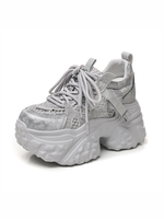 Chaussures pour femmes en gros, baskets à plateforme augmentant la taille de 8 cm, chaussures décontractées avec strass