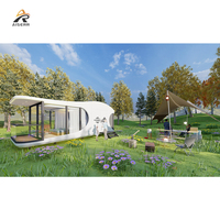 Hôtel capsule moderne préfabriqué, structure en acier, mini-maison mobile de luxe pour l'extérieur