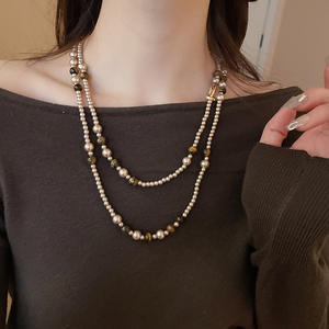 Nueva joyería de moda de alta calidad collar de temperamento largo de perlas multicapa para mujer - Product Image 6