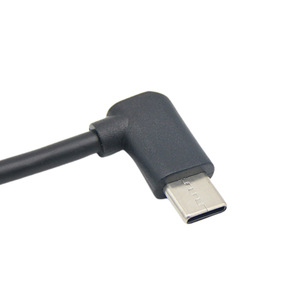 <b>Usb</b> 2.0 <b>To</b> Type <b>C</b> Data <b>Cable</b> 0.3m 90 Degree Bend For Mobile Phone Charging Black Pvc Shielded Braid - Product Image 2