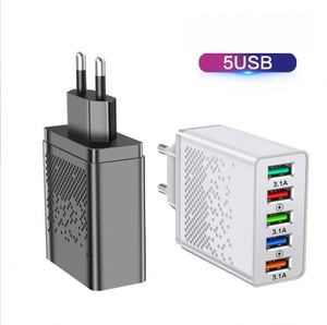 QC3.0 5USB Mobile Phone Charger Multi-Port Charger 5-Port Fast Charger Head 5U Adapter for iPhone Android - Product Image 1