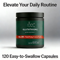 Capsules de glutathion réduit personnalisées en usine, haute concentration, supplément non-OGM hautement purifié à 98%+, OEM/ODM disponible