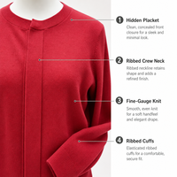 Cardigan en tricot d'hiver personnalisé pour femme, col rond, coupe ajustée, en mélange de laine, anti-boulochage, avec patte de boutonnage cachée, couleur unie